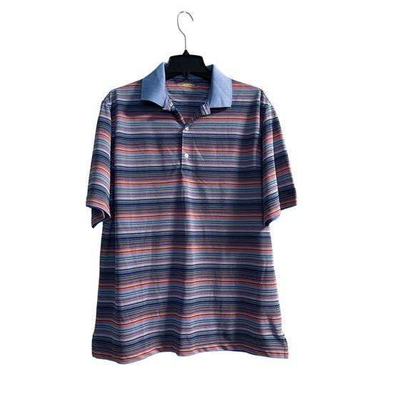 Play Dry Golf Polo Shirt Blue Striped Size Medium short sleeve - Picture 1 of 10